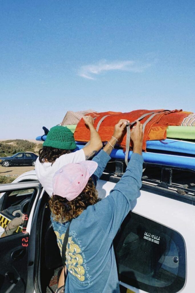 Preparing for the surf trip to Imsouane with the surf boards